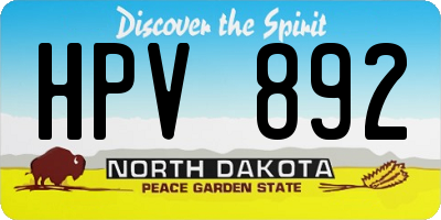 ND license plate HPV892