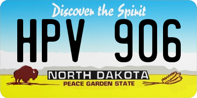 ND license plate HPV906