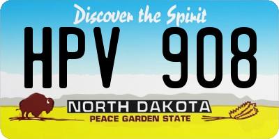 ND license plate HPV908