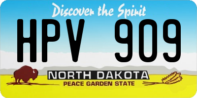ND license plate HPV909