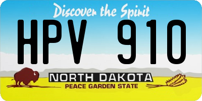 ND license plate HPV910