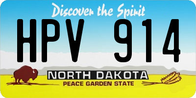 ND license plate HPV914