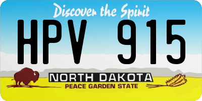 ND license plate HPV915