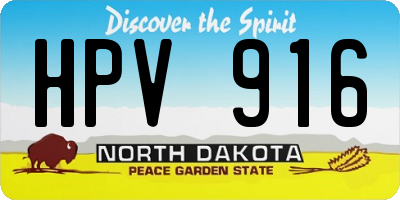 ND license plate HPV916