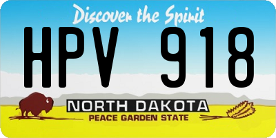 ND license plate HPV918