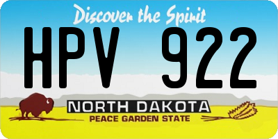 ND license plate HPV922