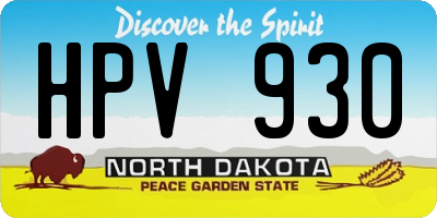ND license plate HPV930