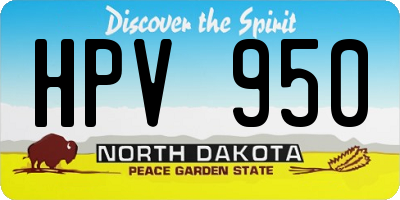 ND license plate HPV950