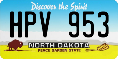 ND license plate HPV953