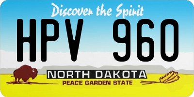 ND license plate HPV960