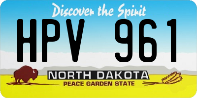 ND license plate HPV961