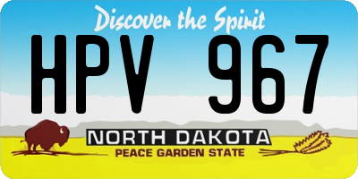 ND license plate HPV967