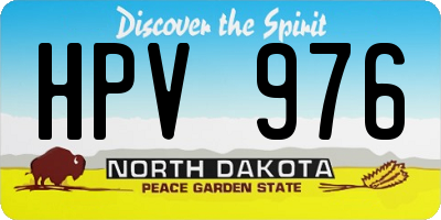 ND license plate HPV976
