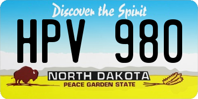 ND license plate HPV980