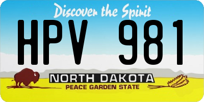 ND license plate HPV981