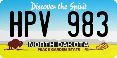 ND license plate HPV983