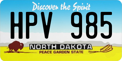 ND license plate HPV985