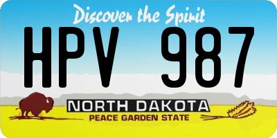 ND license plate HPV987