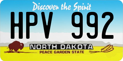 ND license plate HPV992