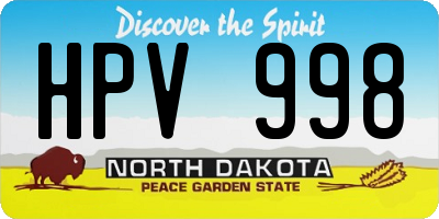 ND license plate HPV998