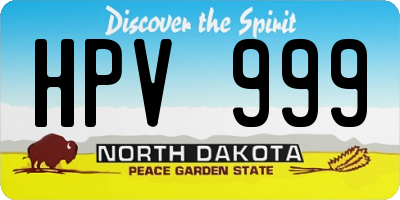 ND license plate HPV999