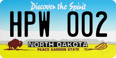 ND license plate HPW002