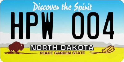ND license plate HPW004