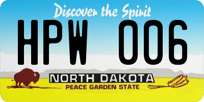 ND license plate HPW006