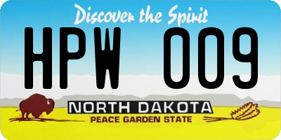 ND license plate HPW009