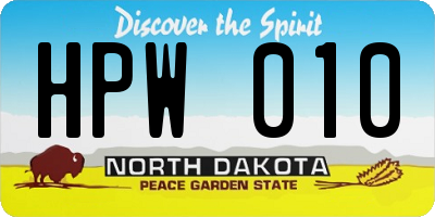 ND license plate HPW010