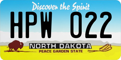 ND license plate HPW022