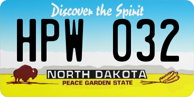 ND license plate HPW032