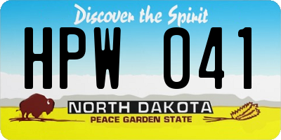 ND license plate HPW041