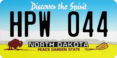 ND license plate HPW044
