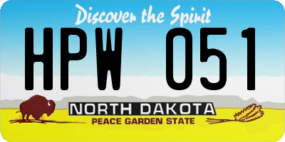 ND license plate HPW051