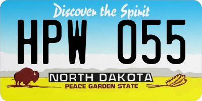 ND license plate HPW055