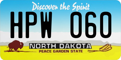 ND license plate HPW060
