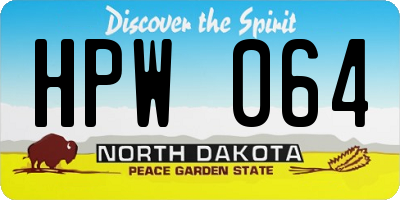 ND license plate HPW064