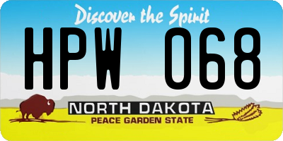 ND license plate HPW068