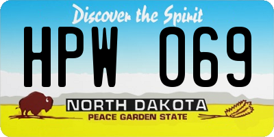 ND license plate HPW069