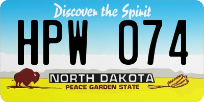 ND license plate HPW074