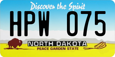 ND license plate HPW075