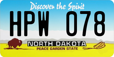 ND license plate HPW078