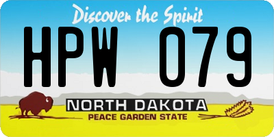 ND license plate HPW079