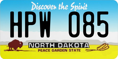 ND license plate HPW085