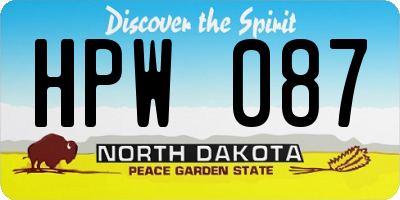 ND license plate HPW087