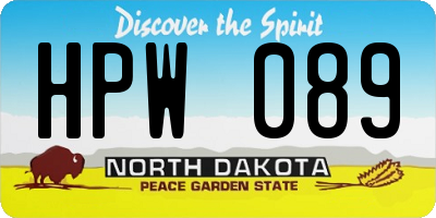 ND license plate HPW089