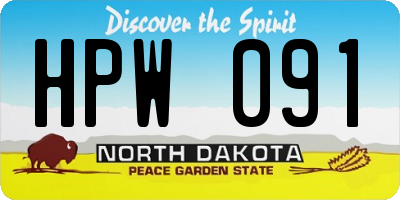 ND license plate HPW091