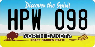 ND license plate HPW098