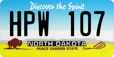 ND license plate HPW107